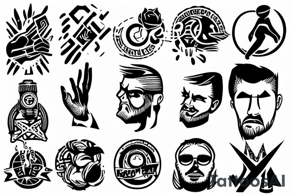 man overcome problems tattoo idea