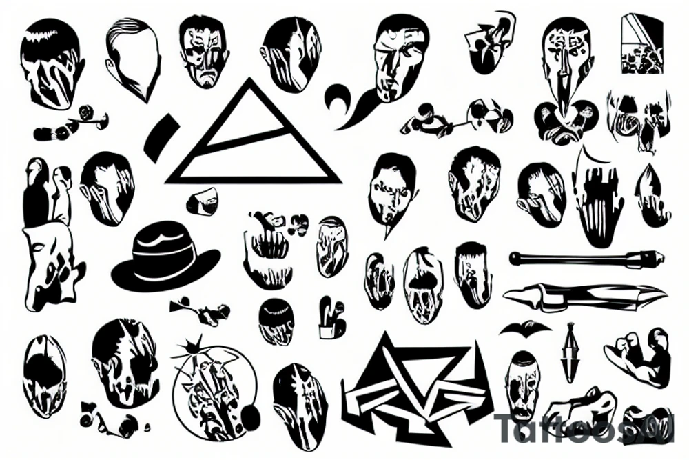 man overcome problems tattoo idea