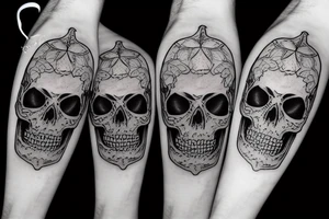 Black skull memento mori tattoo idea