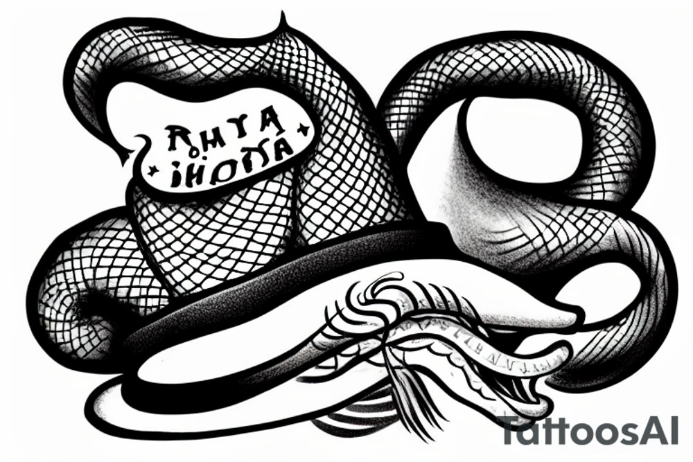 Snake with santa clause hat eating a human tattoo idea