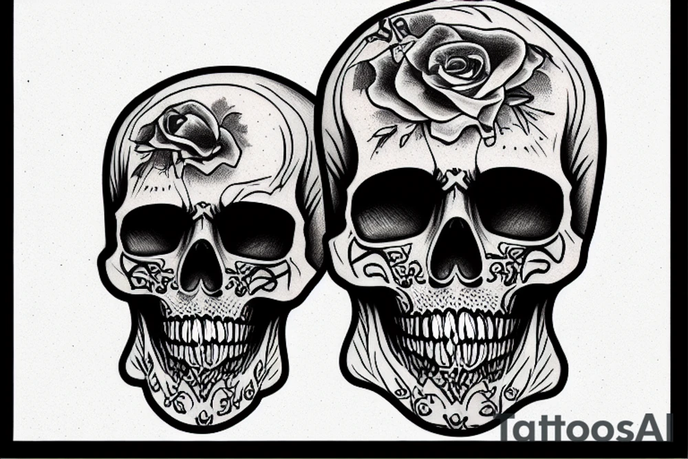 Sad skull with the sentence "memento mori" tattoo idea