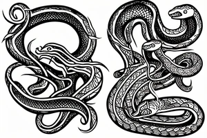 Snake eating a human tattoo idea