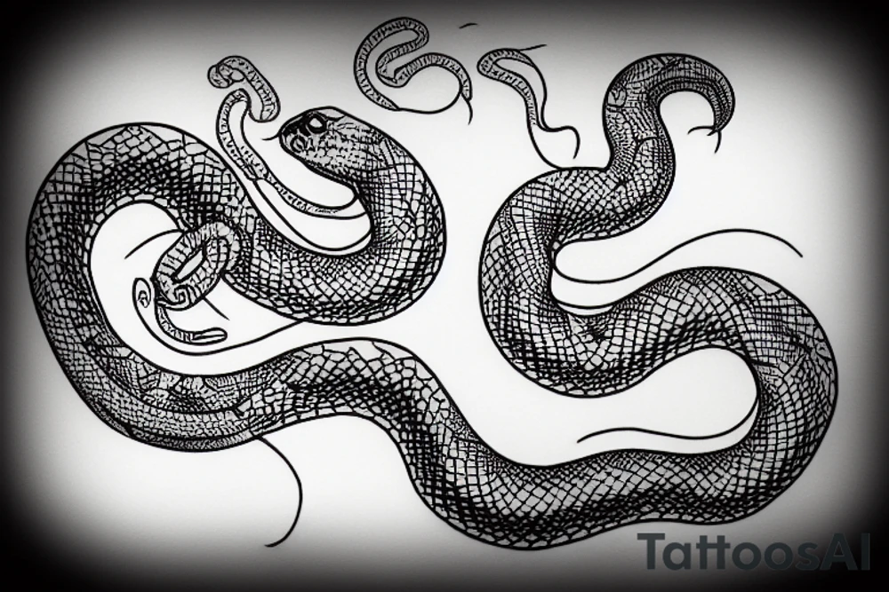 Snake eating a human tattoo idea