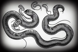 Snake eating a human tattoo idea