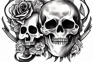 Dead skull with the sentence "memento mori" tattoo idea