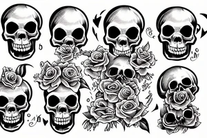 Dead skull with the sentence "memento mori" tattoo idea