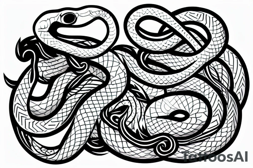 Snake eating a human tattoo idea