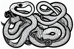 Snake eating a human tattoo idea