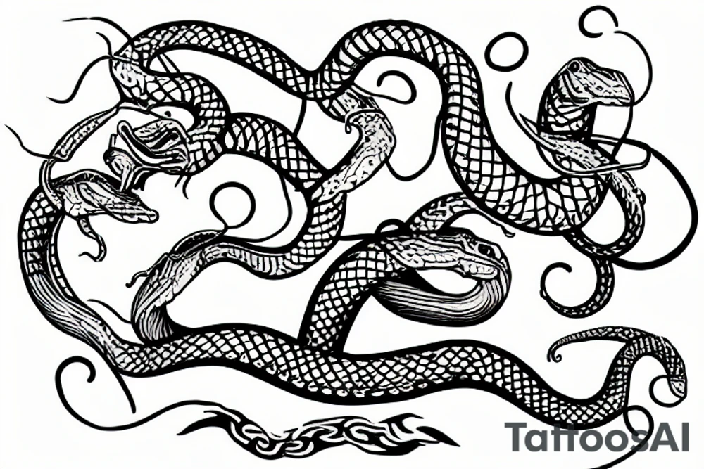 Snake eating a human tattoo idea
