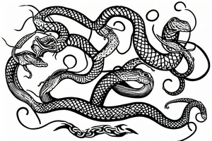Snake eating a human tattoo idea