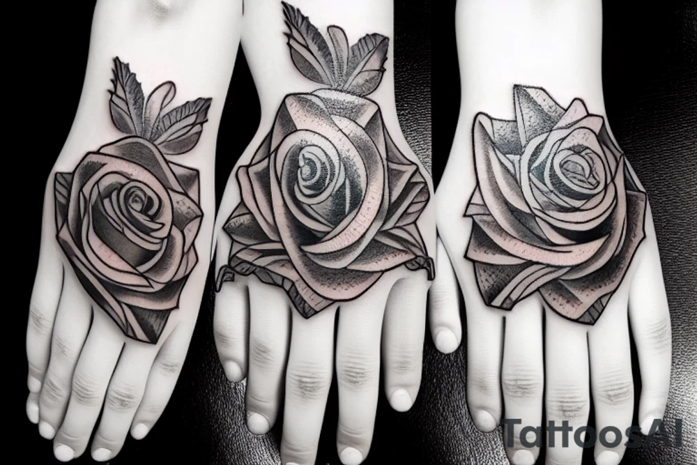 Rose hold by a medieval glove tattoo idea