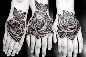 Rose hold by a medieval glove tattoo idea