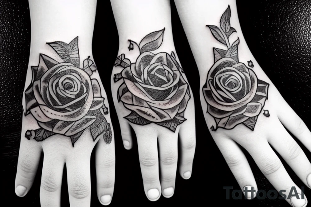 Rose hold by a medieval glove tattoo idea