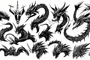 cyber punk dragon tattoo idea