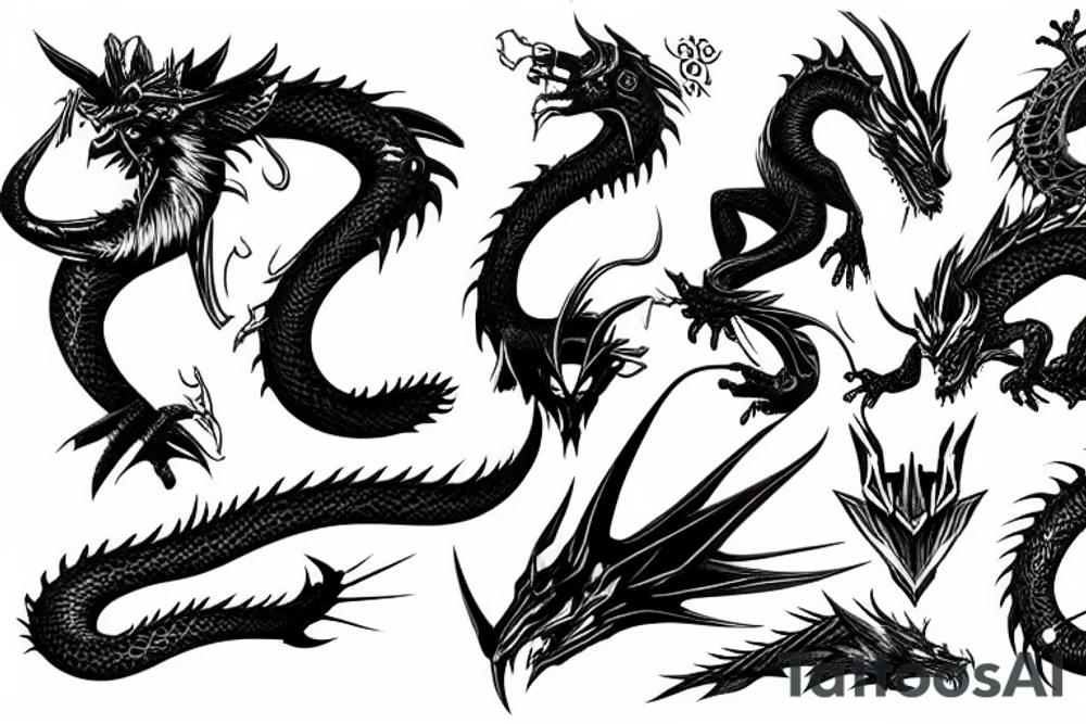 cyber punk dragon tattoo idea
