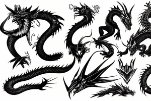 cyber punk dragon tattoo idea