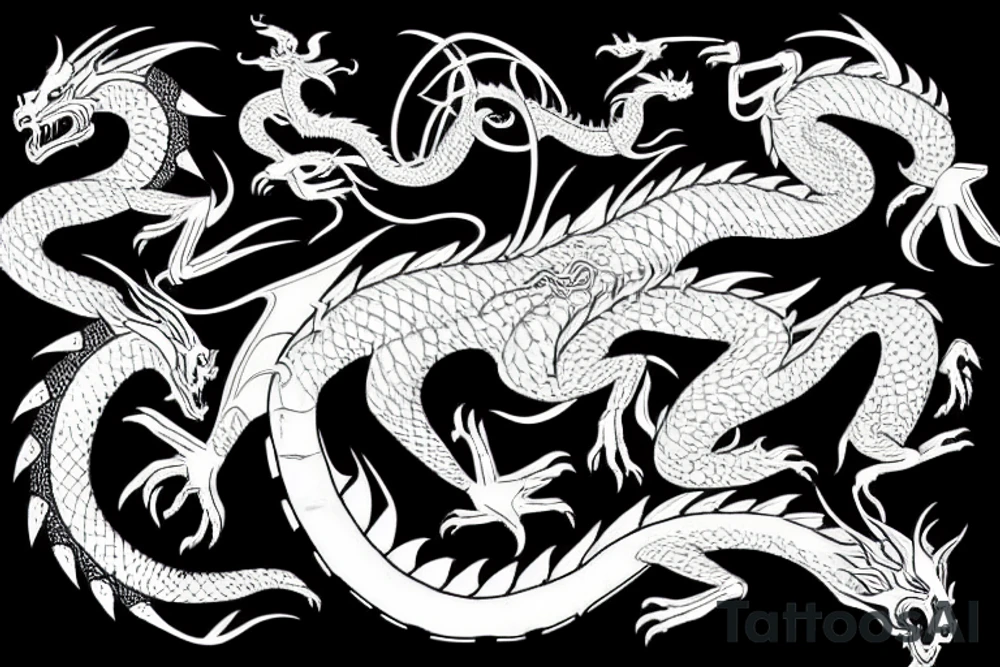dragon on a castle tattoo idea
