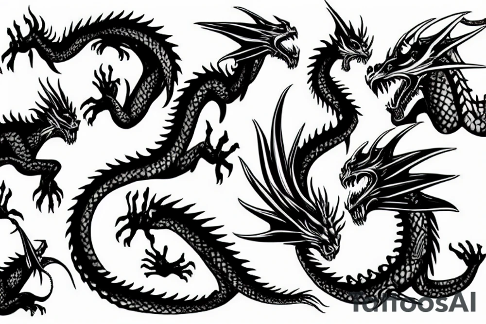 dragon on a castle tattoo idea