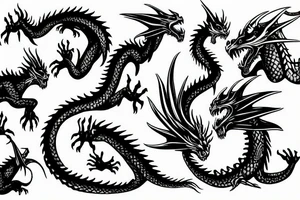 dragon on a castle tattoo idea