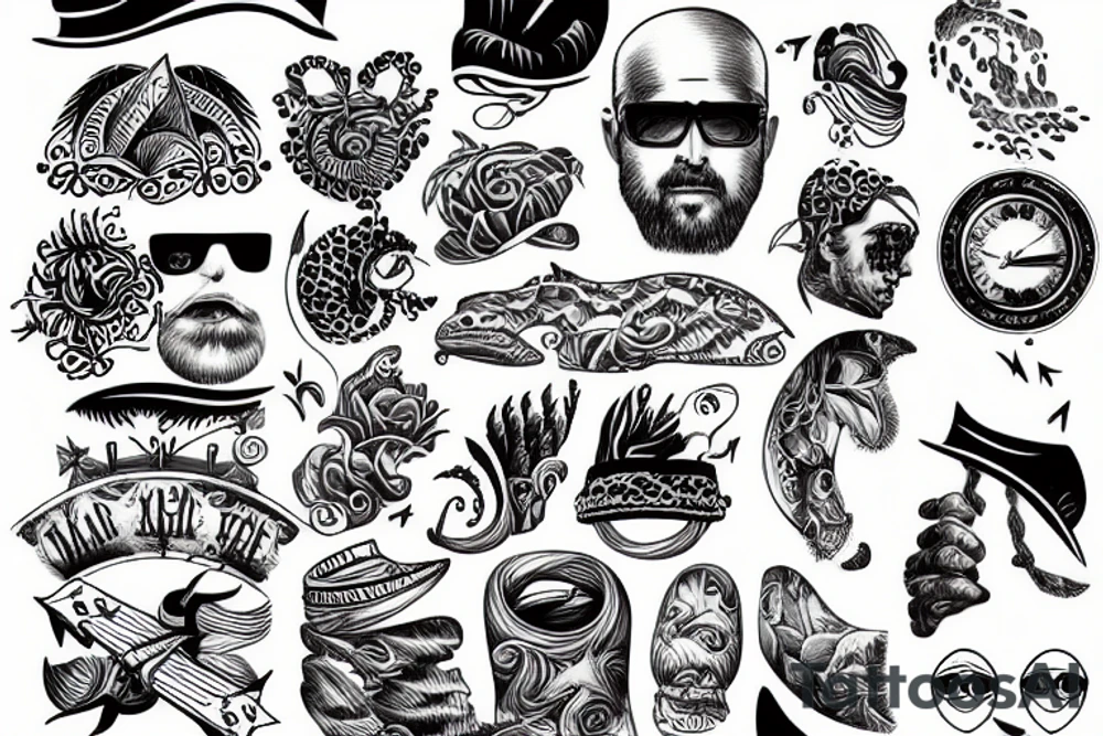 man overlooking ocean tattoo idea