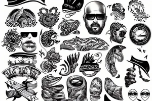 man overlooking ocean tattoo idea