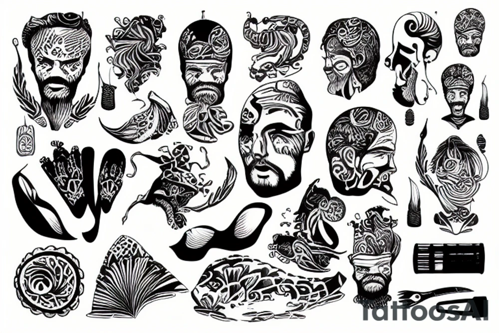 man overlooking ocean tattoo idea