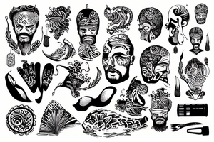 man overlooking ocean tattoo idea