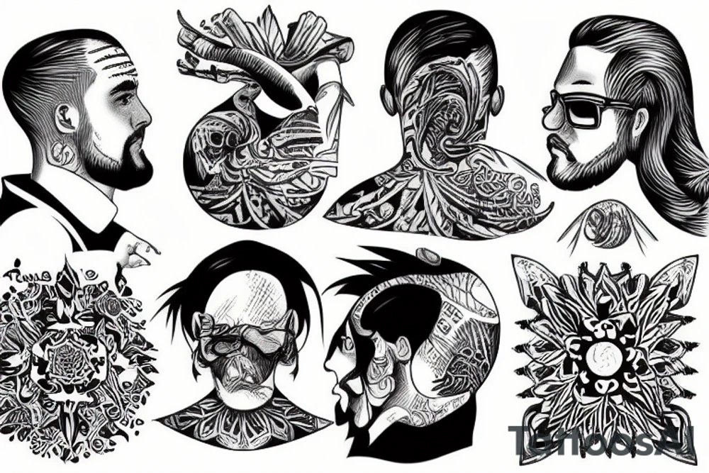 man overlooking ocean tattoo idea