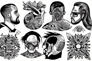 man overlooking ocean tattoo idea