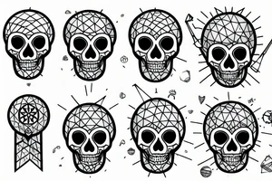 old timey skeleton and a globe tattoo idea