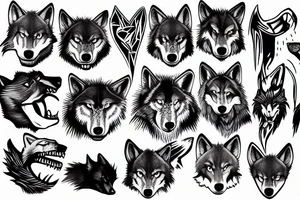 Ferocious wolf tattoo idea