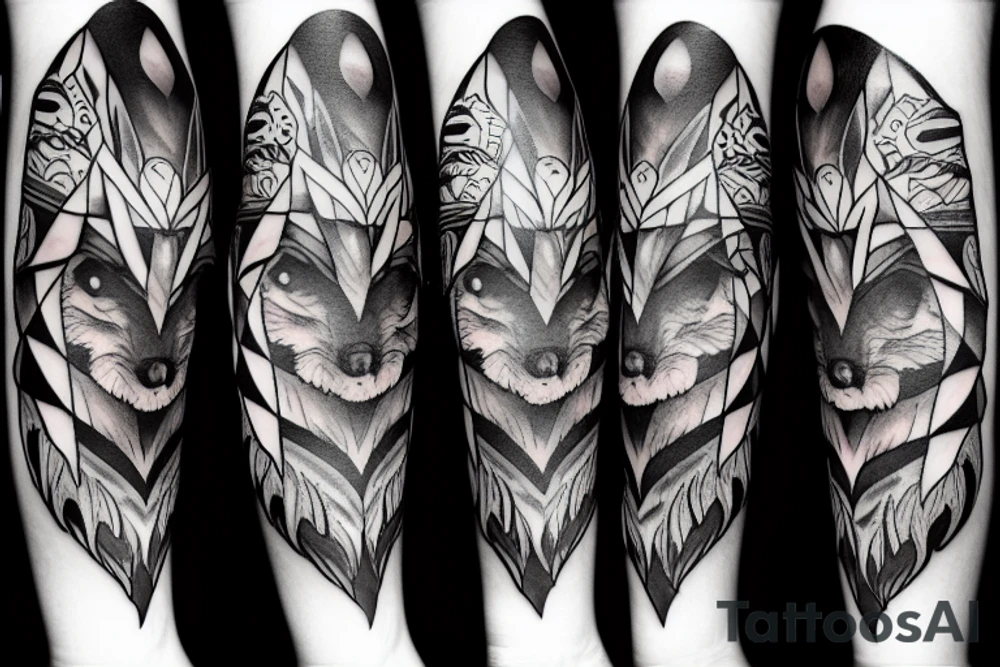 Ferocious wolf tattoo idea