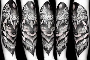 Ferocious wolf tattoo idea