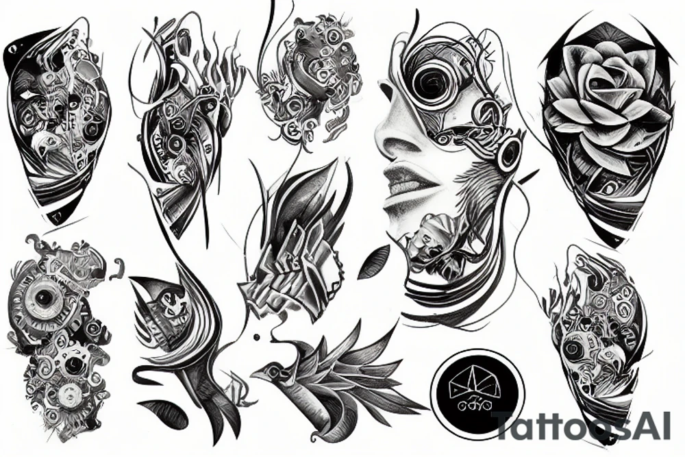 mecanical, abstract tattoo idea