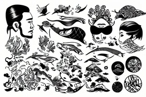 man overlooking ocean tattoo idea