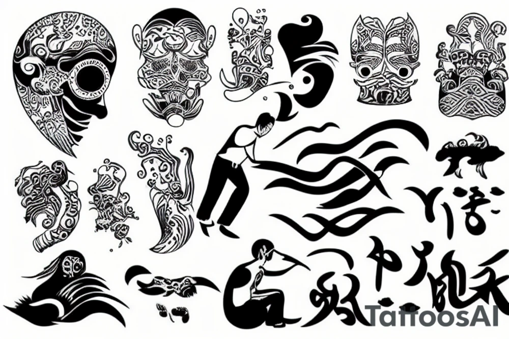 man overlooking ocean tattoo idea