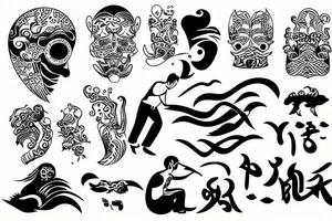 man overlooking ocean tattoo idea