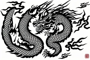 chinese dragon breathing fire tattoo idea