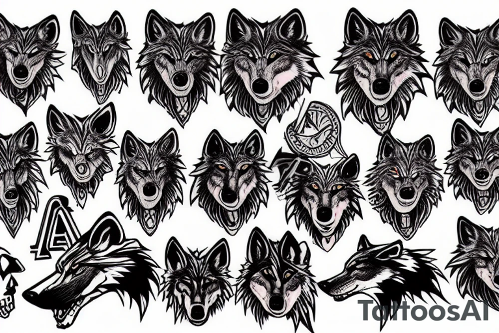 Bloody wolf tattoo idea