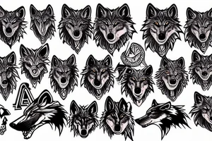 Bloody wolf tattoo idea