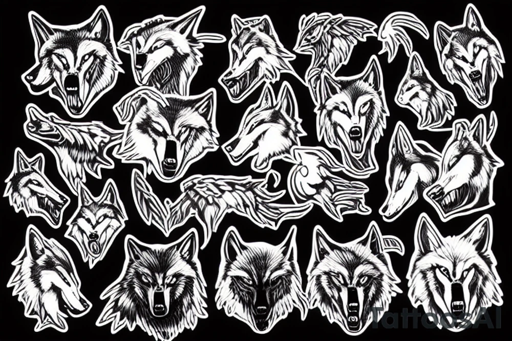 Bloody wolf tattoo idea