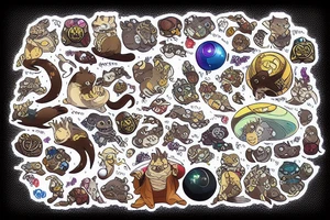 Otter with all of the infinity stones tattoo idea