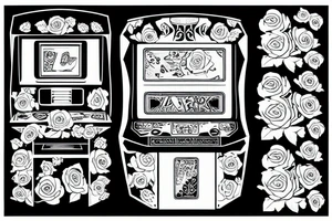Arcade machine with roses tattoo idea