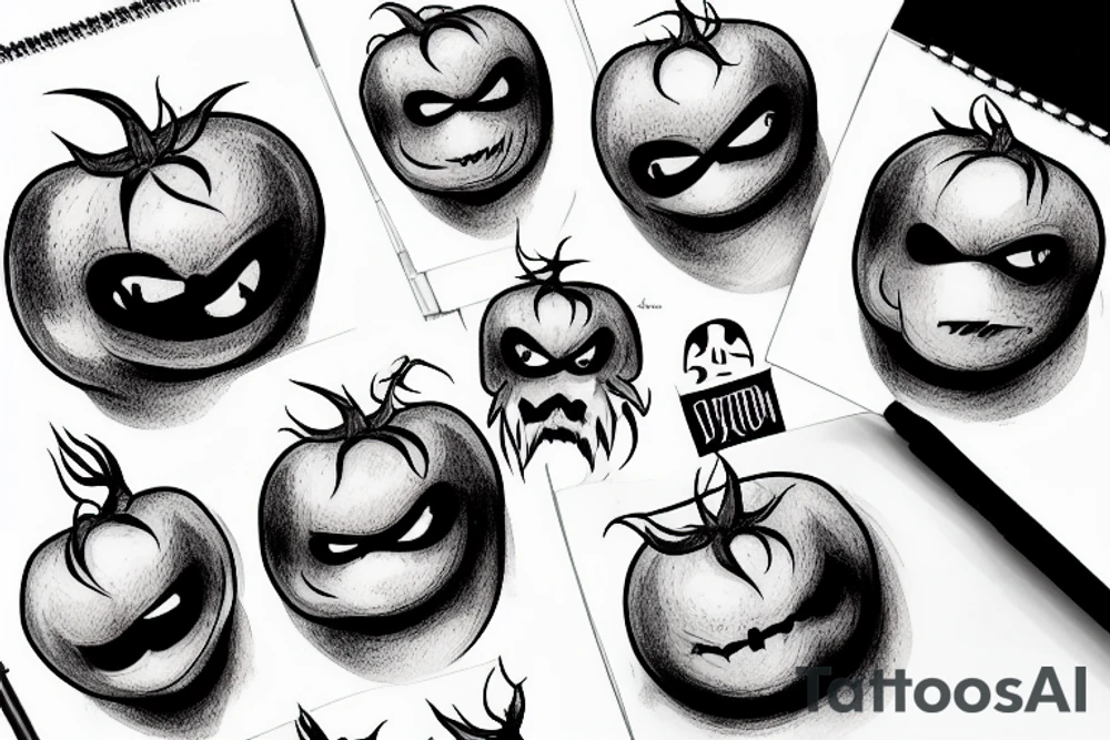 Evil tomato tattoo idea