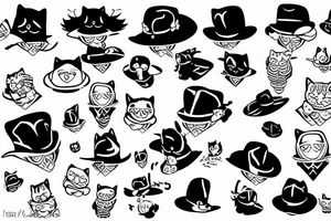 Black hat cat tattoo idea