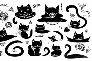 Black hat cat tattoo idea