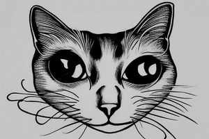 patchy cat with one big eye tattoo idea