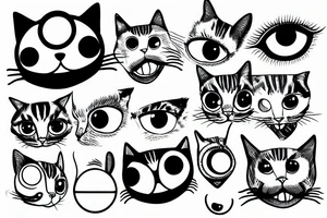 patchy cat with one big eye tattoo idea