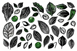 a green plant with tomato tattoo idea