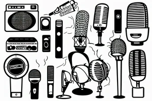 Apartment attacked by a giant microphone tattoo idea